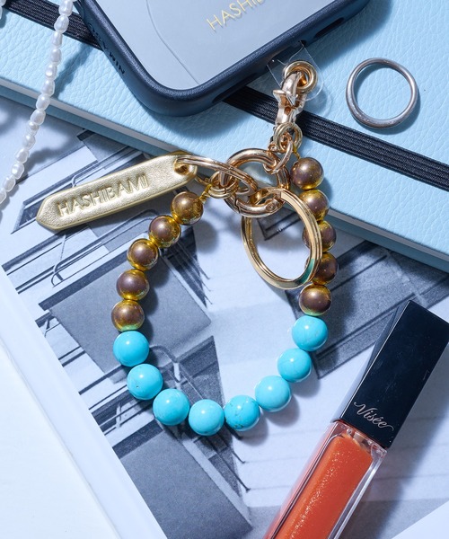 Hashibami（ハシバミ） 「HASHIBAMI」大玉天然石 × レザー スマホ