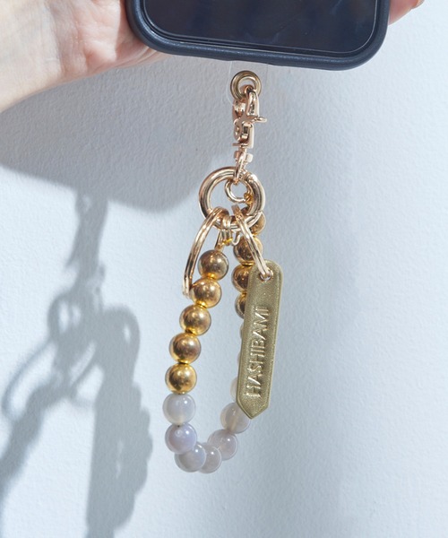 Hashibami（ハシバミ） 「HASHIBAMI」大玉天然石 × レザー スマホ