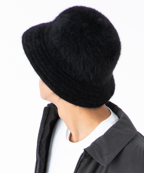 KANGOL Furgora Casual バケットハット M ブラック KANGOL 帽子 Furgora Bucket バケットハット ファー メンズ