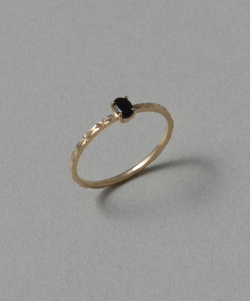 Lilasオーバルオニキスメレブラックダイヤリング 15号 OVオニキスメレブラックダイヤリング K10（リング）｜Lilas（リラ）の