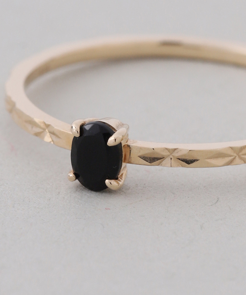 Lilas 指輪 リング オーバルオニキスカットリングK10 レディース