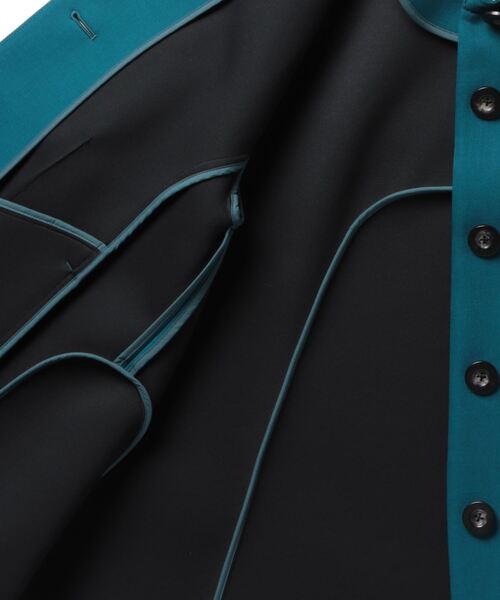 極美品 アンスリード UN3D. ウェーブラインシャツジャケット ブラック 36 UN3D.（アンスリード）の「ウェーブラインシャツジャケット