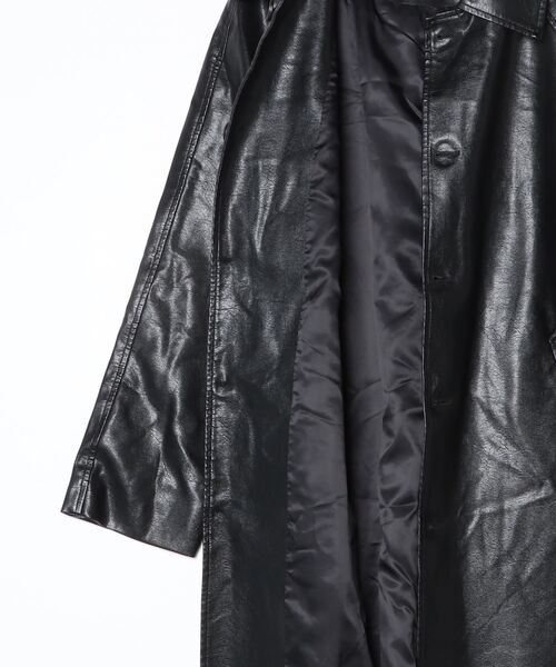 BLANK HOTEL ステンカラーコート コート Oversized Faux Leather