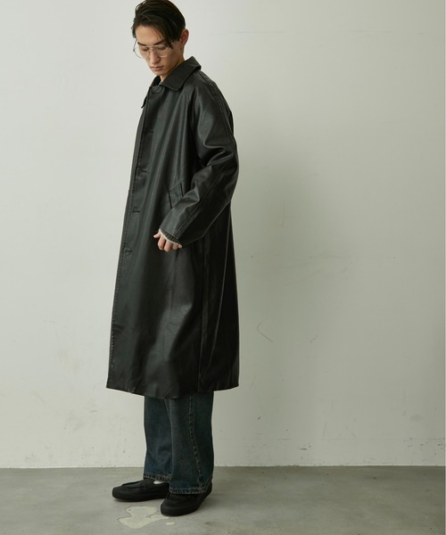 BLANK HOTEL ステンカラーコート コート Oversized Faux Leather