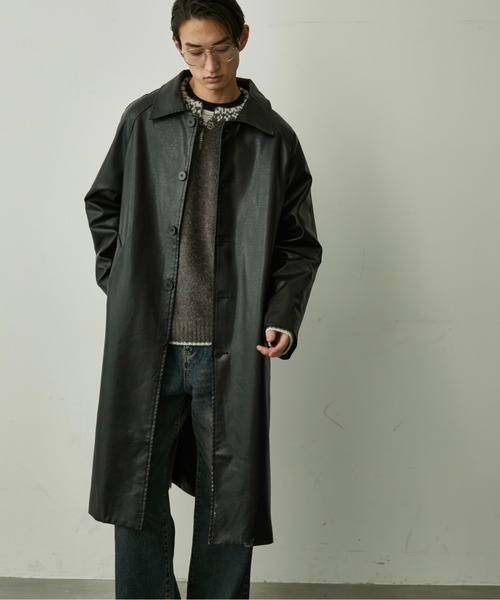 BLANK HOTEL ステンカラーコート コート Oversized Faux Leather