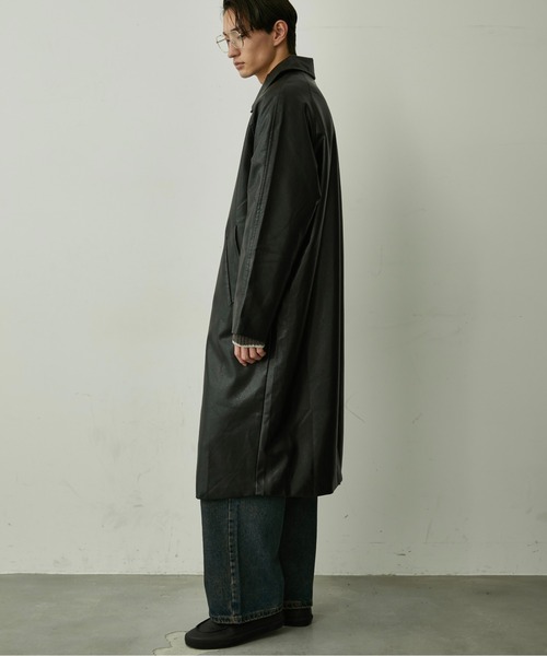 BLANK HOTEL ステンカラーコート コート Oversized Faux Leather