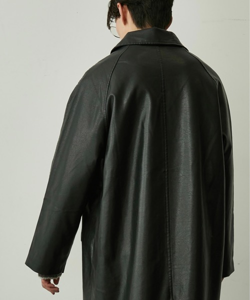 BLANK HOTEL ステンカラーコート コート Oversized Faux Leather