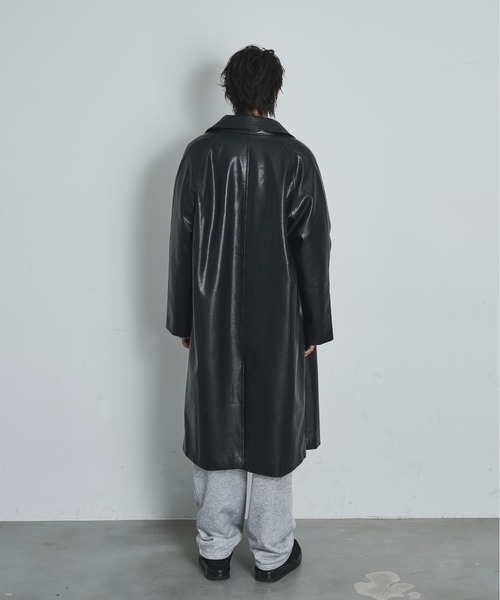 BLANK HOTEL ステンカラーコート コート Oversized Faux Leather