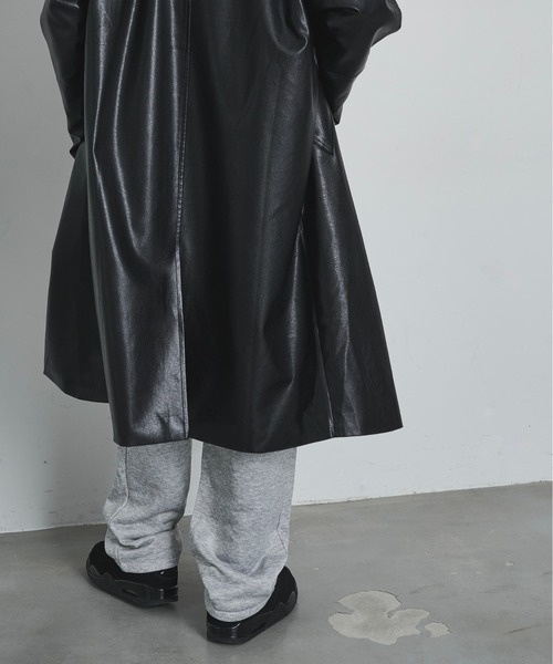 BLANK HOTEL ステンカラーコート コート Oversized Faux Leather
