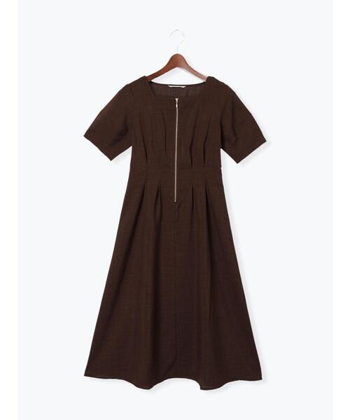 「Te chichi TERRASSE」 半袖ワンピース F ブラウン レディース_画像7