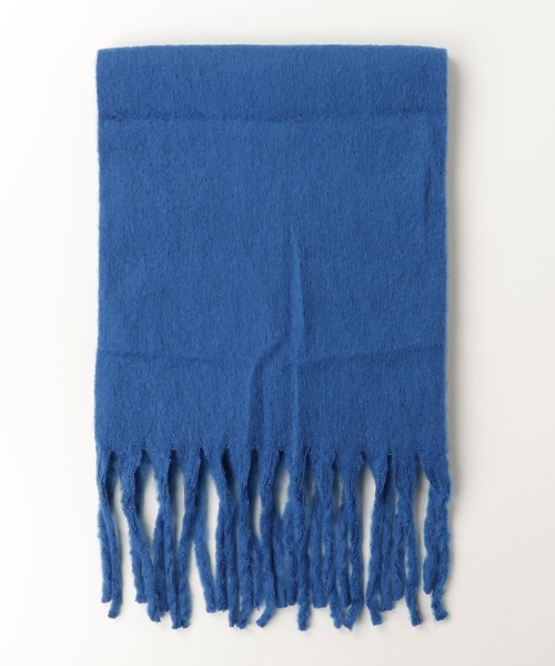 A-KRIS ブルー大判マフラー　【未使用】 マフラー ストール 「HIKA」大判マフラー／無地ストール レディース