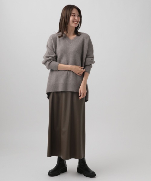 「Elura」 長袖ニット FREE チャコールグレー レディース_画像6