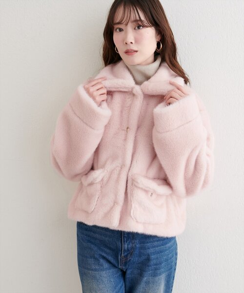 natural couture コート アウター フェイクファーショートコート