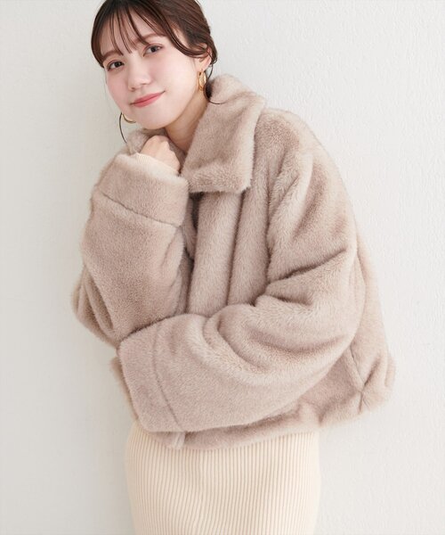 natural couture コート アウター フェイクファーショートコート