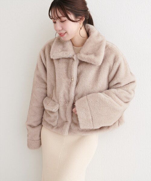 natural couture コート アウター フェイクファーショートコート