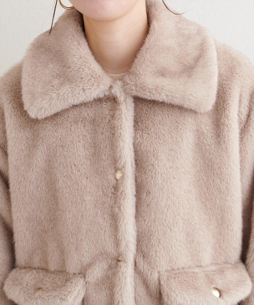 natural couture コート アウター フェイクファーショートコート