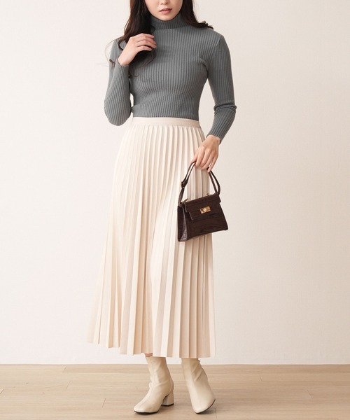 Nohea スカート マシュマロスェード アコーディオンプリーツ ロング