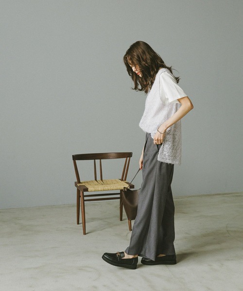 「GLOBAL WORK」 イージーパンツ MEDIUM チャコールグレー レディース_画像3