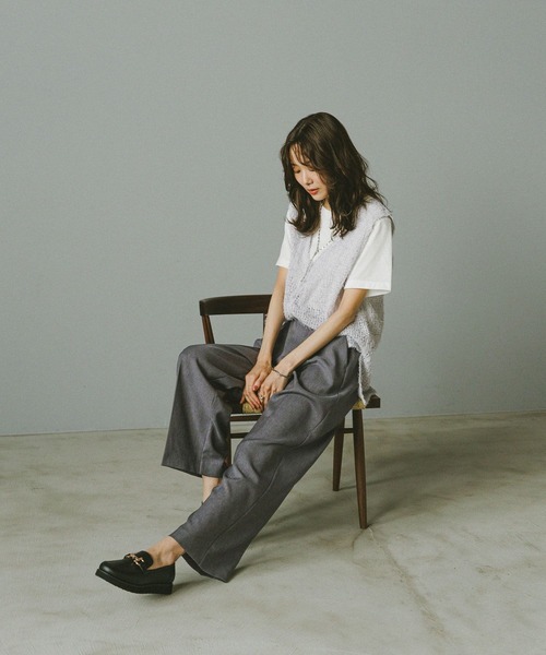 「GLOBAL WORK」 イージーパンツ MEDIUM チャコールグレー レディース_画像8
