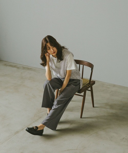 「GLOBAL WORK」 イージーパンツ MEDIUM チャコールグレー レディース_画像9