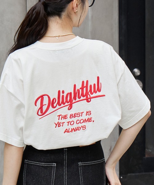 MONO-MART（モノマート） tシャツ 半袖 カレッジロゴ刺繍 サイド