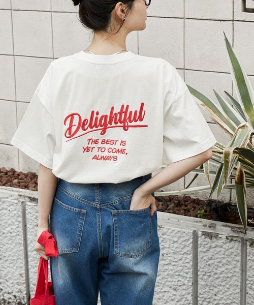MONO-MART（モノマート） tシャツ 半袖 カレッジロゴ刺繍 サイド