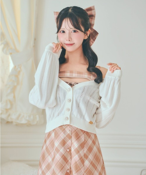 LAFARY（ラファリー） カーディガン ロゴプレート付きカーディガン