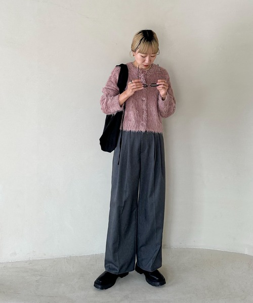「feepur」 ニットカーディガン MEDIUM ピンクベージュ レディース_画像7