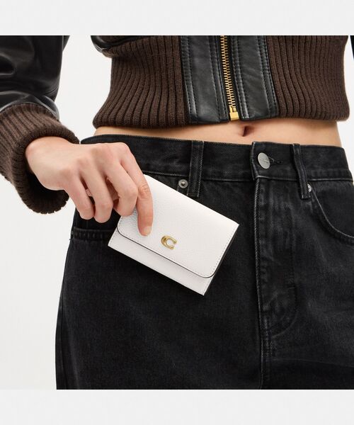 【未使用級 完売品】COACH トップハンドル カードケース コンパクト財布 COACH（コーチ） ミニ 財布 エッセンシャル フラップ カード ケース