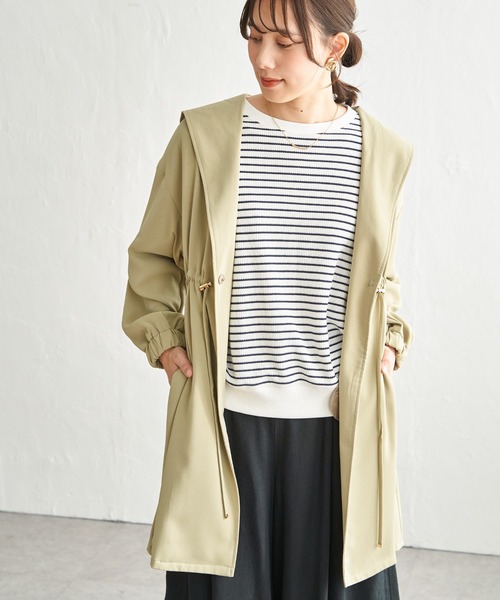 フードガウンロングコート ikka（イッカ） コート アウター UVドロストフードガウン レディース