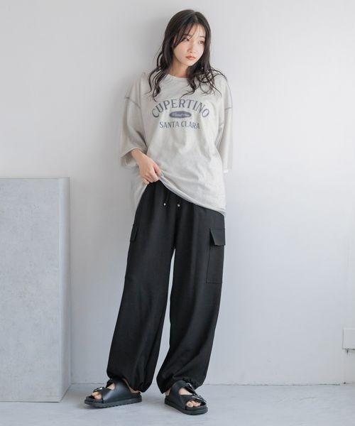 「LOWRYS FARM」 スラックス FREE チャコールグレー レディース_画像4
