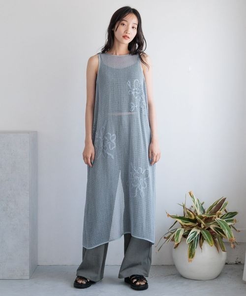 「LOWRYS FARM」 スラックス FREE チャコールグレー レディース_画像8