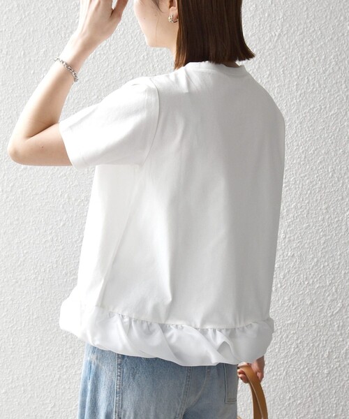 tシャツ SHIPS any:「多機能/洗濯機可能」マルチファンクション ドッキング ヘム コンパクト TEE レディースの画像