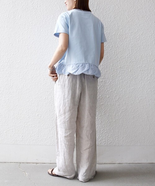 tシャツ SHIPS any:「多機能/洗濯機可能」マルチファンクション ドッキング ヘム コンパクト TEE レディースの画像