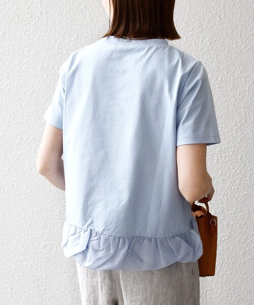 tシャツ SHIPS any:「多機能/洗濯機可能」マルチファンクション ドッキング ヘム コンパクト TEE レディースの画像