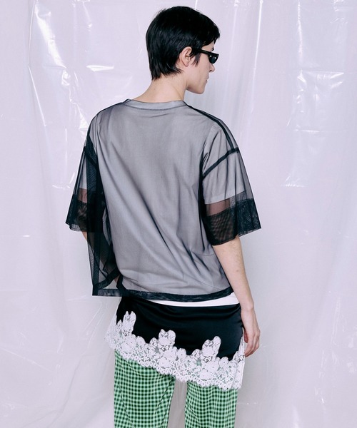 Maison Special レイヤードデザイン Tシャツ ホワイト/ブラック MAISON SPECIAL（メゾンスペシャル） tシャツ 「PRE-ORDER」Sheer