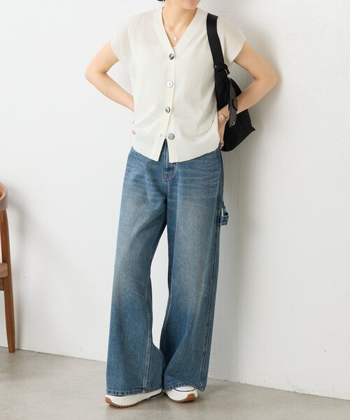 BEARDSLEY（ビアズリー） カーディガン 半袖 Vネックニット