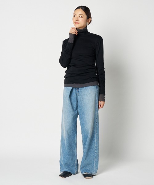 「HELIOPOLE」 長袖カットソー 38 サックスブルー レディース_画像7