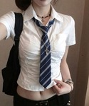 ブラウス シャツ 夏 半袖 「26年春夏新作」...の詳細画像3