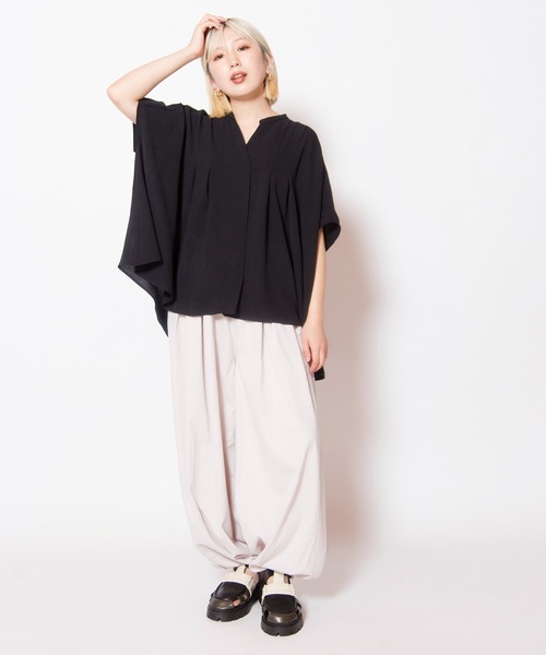 ARTS&SCIENCE 20AW バックギャザー シルク プルオーバーブラウス OSMOSIS（オズモーシス） ブラウス シャツ バックギャザーワイド