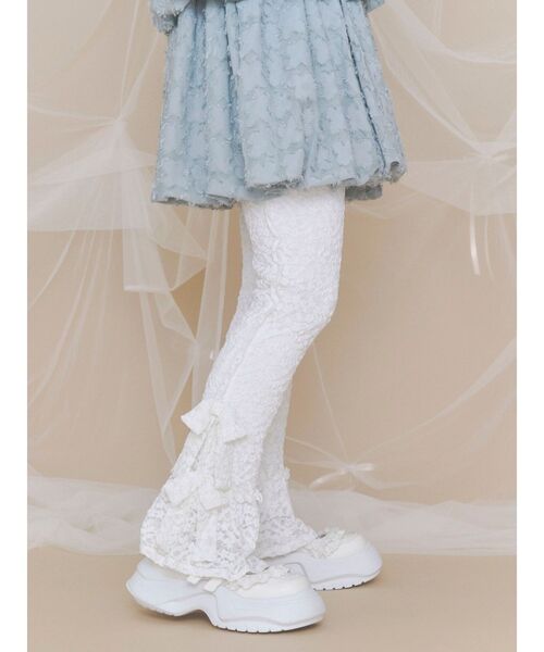 【新品タグ付き】merry jenny レースパンツ ホワイト merry jenny（メリージェニー） パンツ サイドリボンレースパンツ