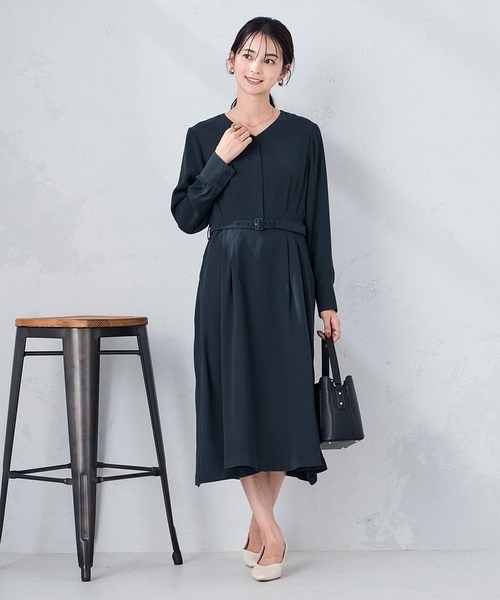 「a.v.v」 長袖ワンピース 38 ベージュ レディース_画像2