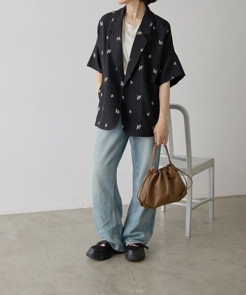 ear PAPILLONNER イアパピヨネ ショルダー 巾着 2wayバッグ ear PAPILLONNER（イア パピヨネ） ショルダーバッグ バッグ レザー