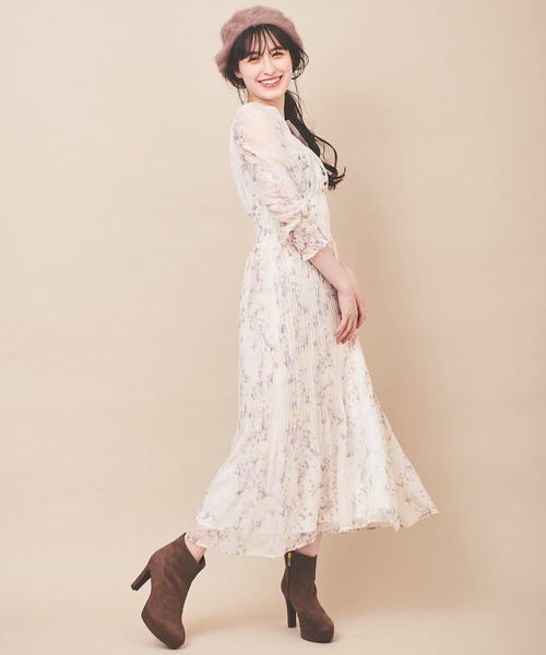 「31 Sons de mode」 長袖ワンピース 38 ベージュ レディース_画像3