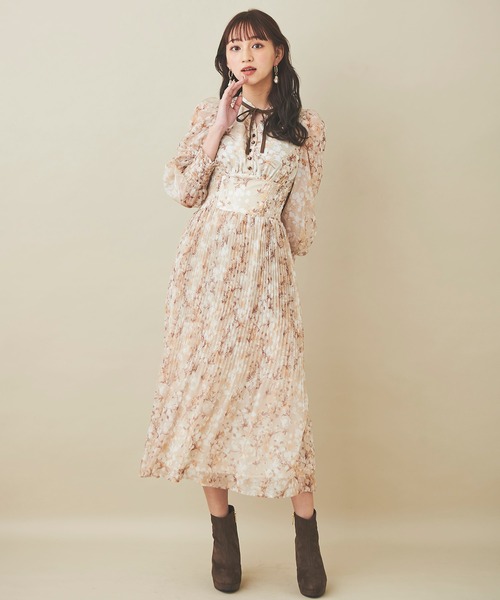 「31 Sons de mode」 長袖ワンピース 38 ベージュ レディース_画像9