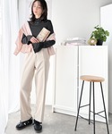 スラックス パンツ 美脚魅せ、センタープレス。...の詳細画像3