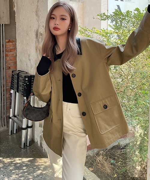 Fano Studios コート ステンカラーコート コート 「Fano Studios」Blocking lapel single