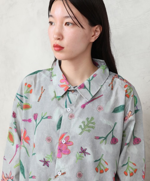ブラウス シャツ Common Noun/Flower Ran Miyazaki 長袖シャツ レディース メンズ ブラウス シャツ Common Noun/Flower Ran Miyazaki 長袖シャツ