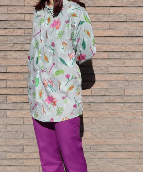 ブラウス シャツ Common Noun/Flower Ran Miyazaki 長袖シャツ レディース メンズ ブラウス シャツ Common Noun/Flower Ran Miyazaki 長袖シャツ