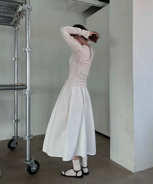 Didot.showroom スカート メニータックボリュームミドルスカート